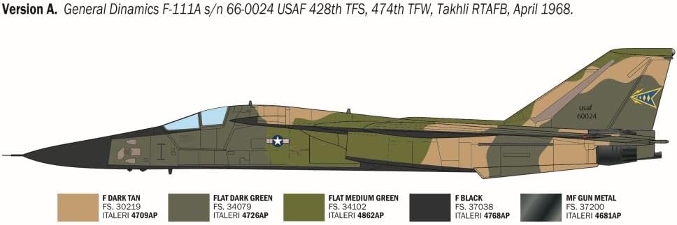 Italeri 91232 F-111A Aardvark, scala 1:72, Plastic Model Kit/Modello in plastica da montare