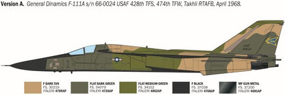 Italeri 91232 F-111A Aardvark, scala 1:72, Plastic Model Kit/Modello in plastica da montare