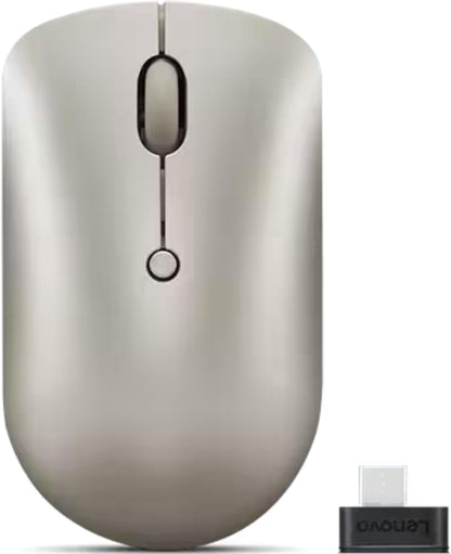 Lenovo 540 Mouse Wireless Compatto con Ricevitore USB-C, Ambidestro, fino a 2400 DPI, Portatile per Laptop e PC, sabbia