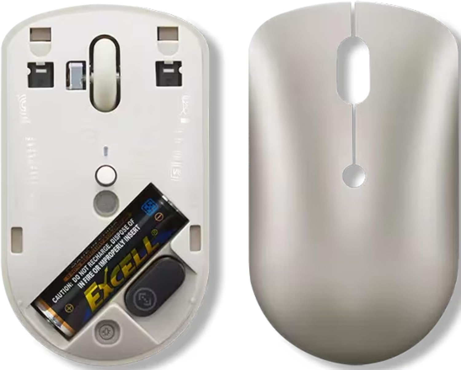 Lenovo 540 Mouse Wireless Compatto con Ricevitore USB-C, Ambidestro, fino a 2400 DPI, Portatile per Laptop e PC, sabbia