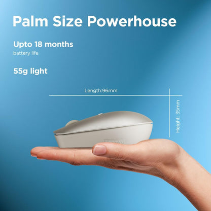 Lenovo 540 Mouse Wireless Compatto con Ricevitore USB-C, Ambidestro, fino a 2400 DPI, Portatile per Laptop e PC, sabbia