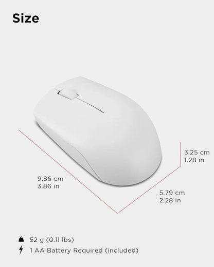 Lenovo 300 Mouse Wireless Compatto, Sensore Ottico 1000 DPI, 2,4 GHz, Ambidestro, Portatile per Laptop e PC, Cloud Grey