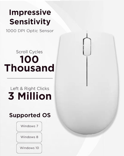 Lenovo 300 Mouse Wireless Compatto, Sensore Ottico 1000 DPI, 2,4 GHz, Ambidestro, Portatile per Laptop e PC, Cloud Grey