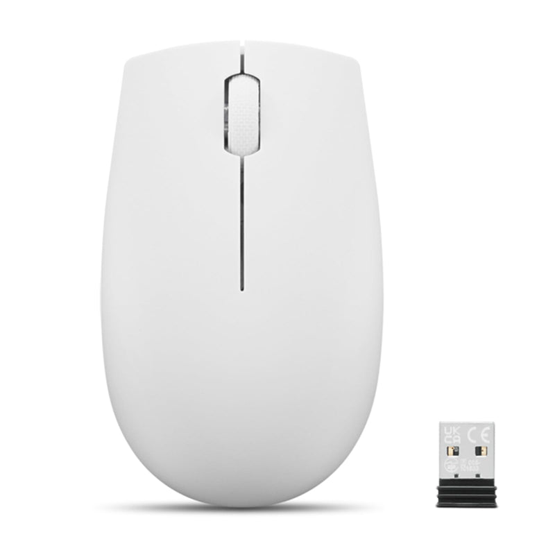 Lenovo 300 Mouse Wireless Compatto, Sensore Ottico 1000 DPI, 2,4 GHz, Ambidestro, Portatile per Laptop e PC, Cloud Grey