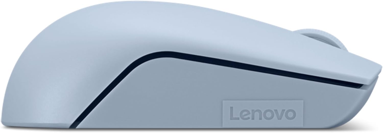 Lenovo 300 Mouse Wireless Compatto, Sensore Ottico 1000 DPI, 2,4 GHz, Ambidestro, Portatile per Laptop e PC, Frost Blue