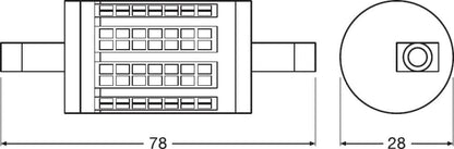 Osram Led Linear R7S Parathom 78Mm Helder 12W 1521Lm - 827 Zeer Warm Wit | Dimbaar - Vervangt 100W