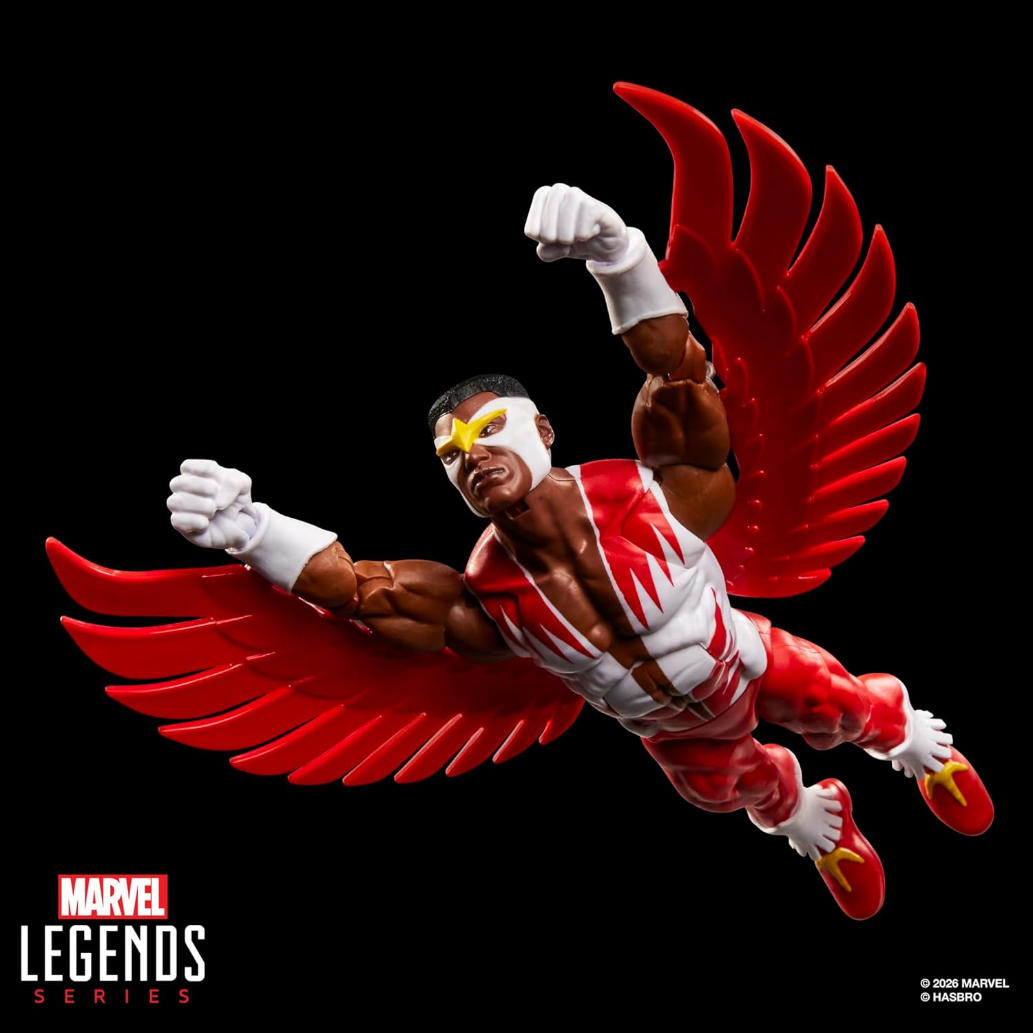 Hasbro Marvel Legends Series, Guerre segrete, action figure rétro collezionabile di Falcon da 15 cm con scudo lenticolare, fumetti Captain America
