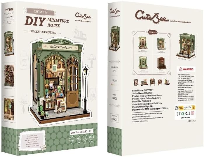 Fsolis - Kit fai da te in miniatura per adulti, mini casa, puzzle 3D per libreria, diorama, decorazione, regalo per donne e adolescenti (libreria della galleria