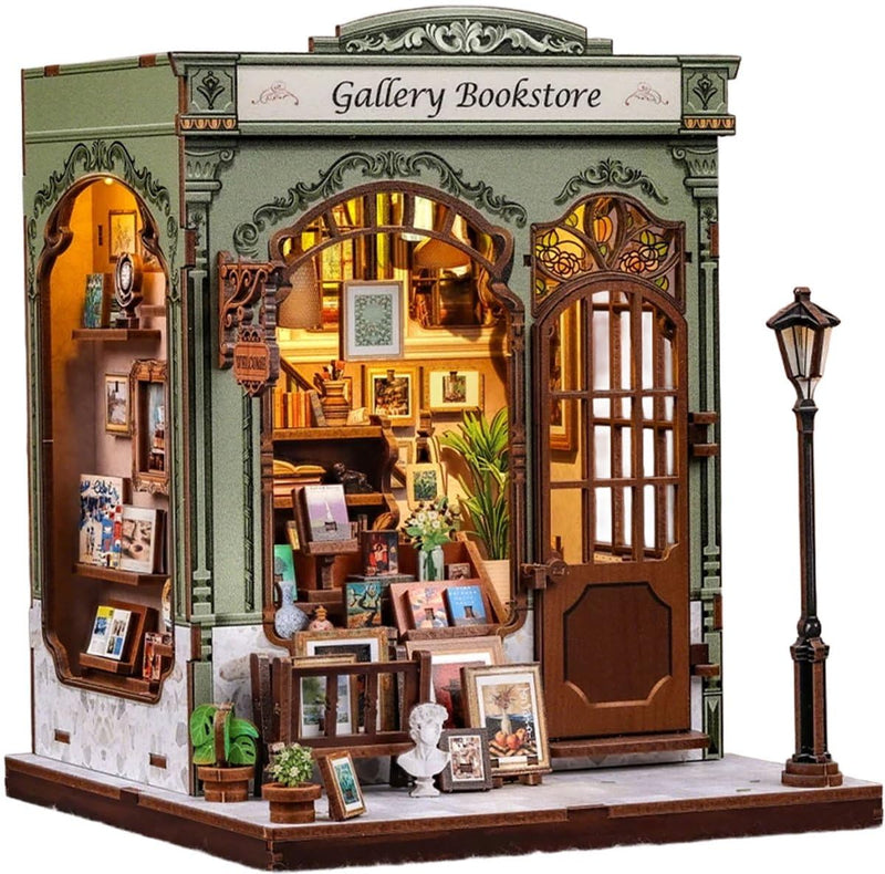 Fsolis - Kit fai da te in miniatura per adulti, mini casa, puzzle 3D per libreria, diorama, decorazione, regalo per donne e adolescenti (libreria della galleria