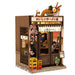 Book Nook DIY Oishii Kyoto - Japanisches Miniatur Set mit LED - Ramen Shop zum Bauen - Premium Bücherregal Dekoration - Originelle Geschenkidee