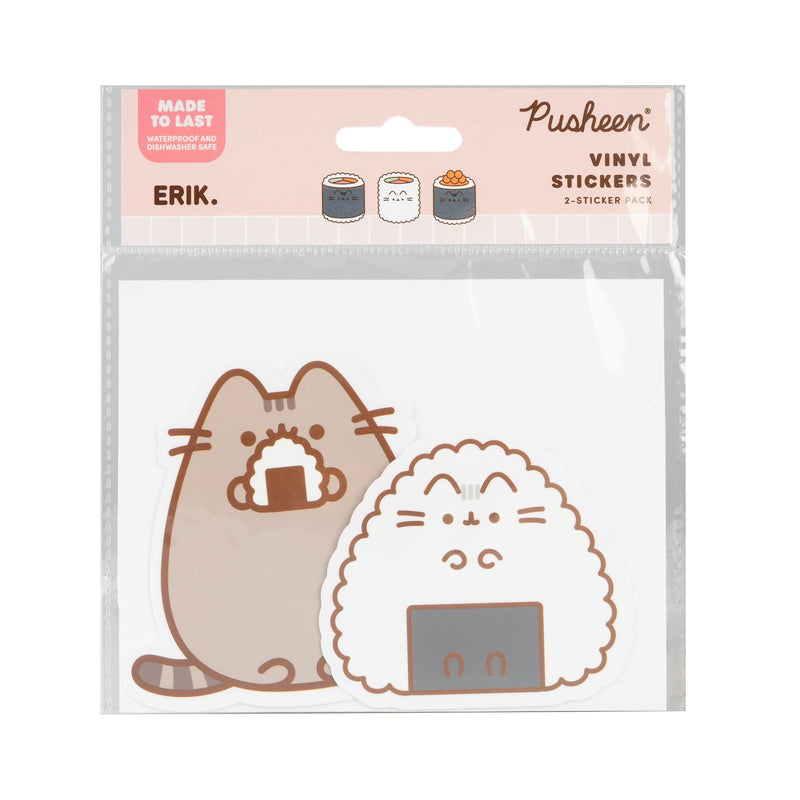 Grupo Erik Set 2 Stickers Pusheen Sushi Roll - Adesivi in Vinile Sagomati Kawaii per Laptop, Borraccia e Cellulare | Decorazioni Resistenti