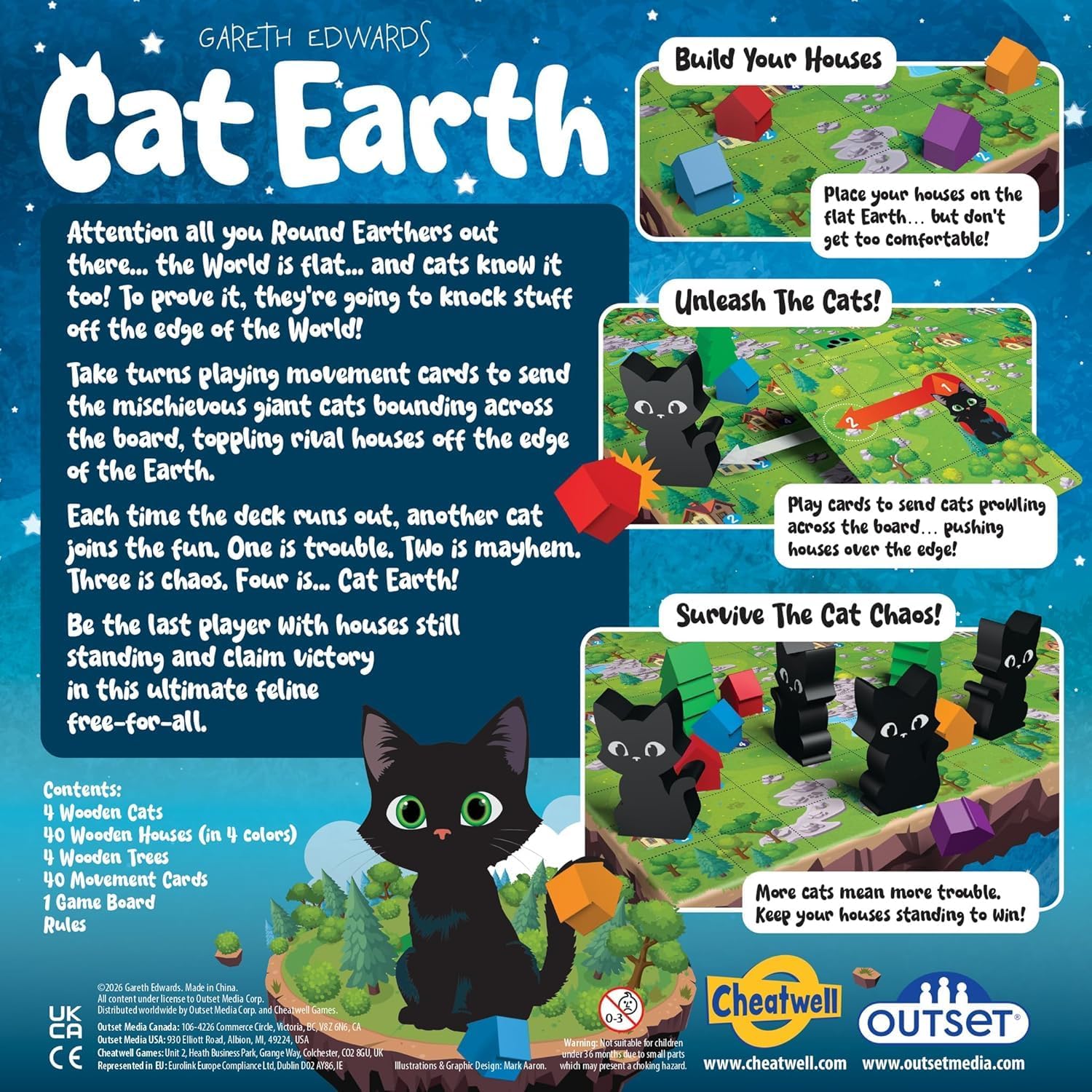 Cat Earth - Family Board Game - 2 to 4 Players Ages 8 and up