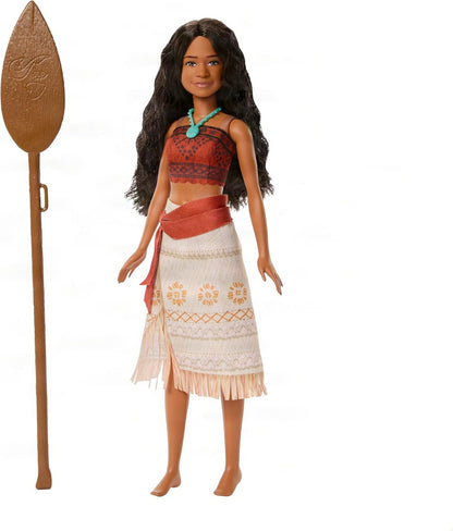 Mattel Disney Toys, Singing Moana Doll with Removable Signature Fashion & 2 Accessories, Sings “How Far I’ll Go” Inspired by Live Action Movie, JLP18