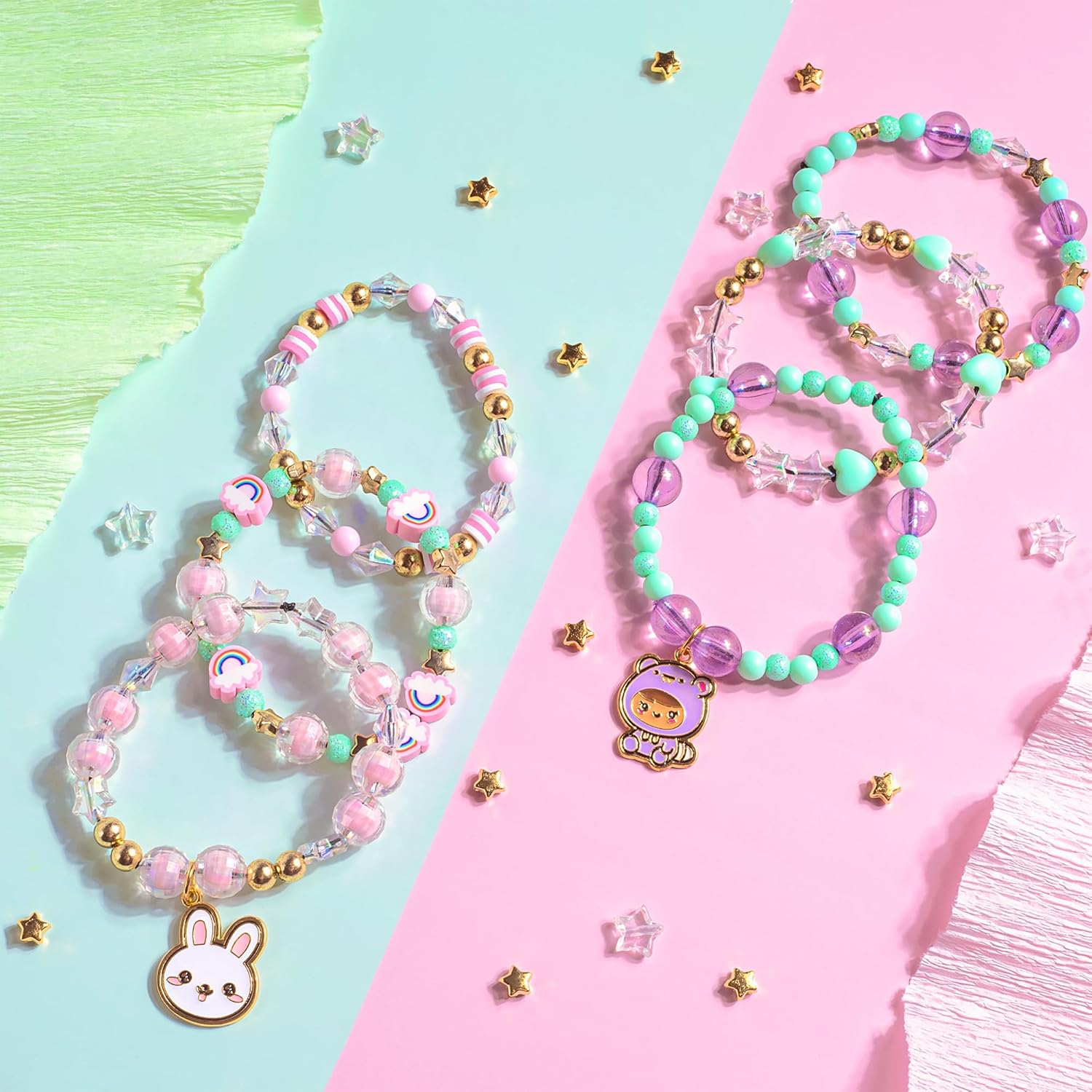 Fashion Angels Basic Fun Kawaii Cuties Bracelet Design Kit – Make 12 Kawaii Bracelets with 10 Cute Charms & 20 Specialty Beads – Jewellery Making Kit for Girls Ages 6+