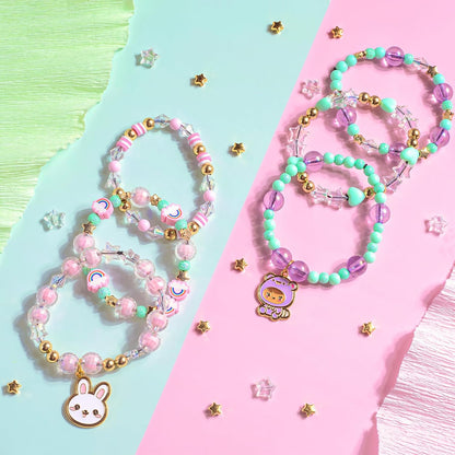 Fashion Angels Basic Fun Kawaii Cuties Bracelet Design Kit – Make 12 Kawaii Bracelets with 10 Cute Charms & 20 Specialty Beads – Jewellery Making Kit for Girls Ages 6+