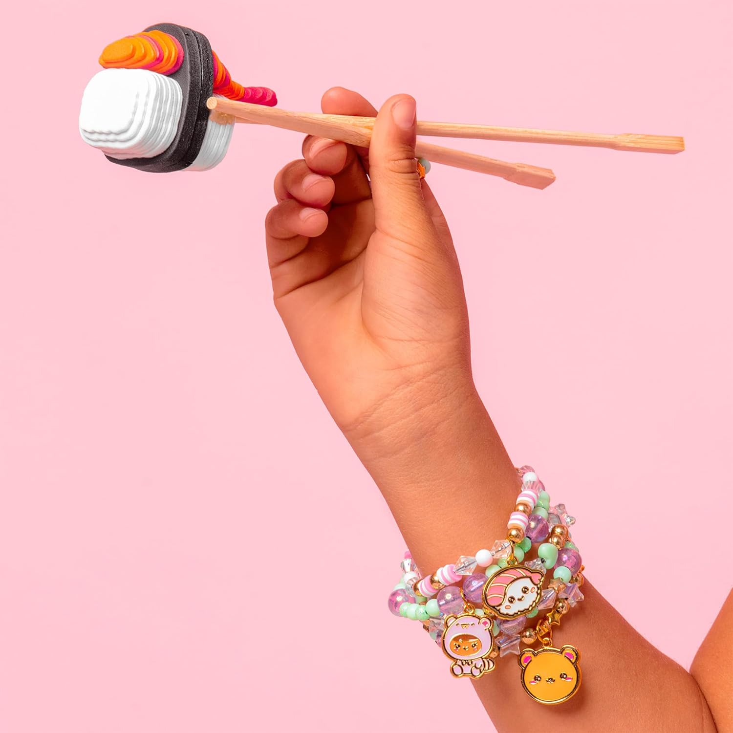 Fashion Angels Basic Fun Kawaii Cuties Bracelet Design Kit – Make 12 Kawaii Bracelets with 10 Cute Charms & 20 Specialty Beads – Jewellery Making Kit for Girls Ages 6+