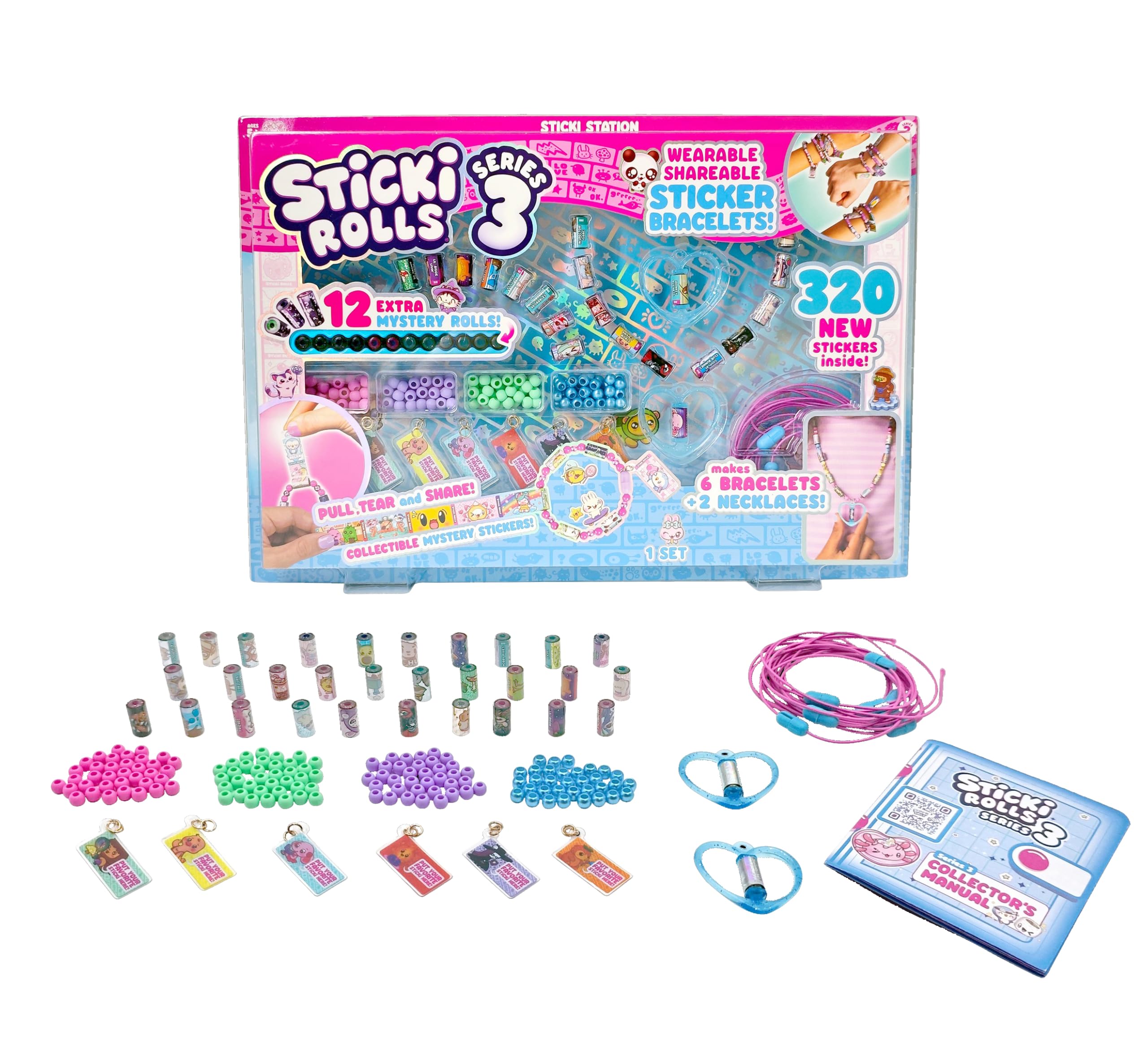 Sticki Rolls Sticki Station S3, Wearable Shareable Sticker Bracelet Jewellery Kit
