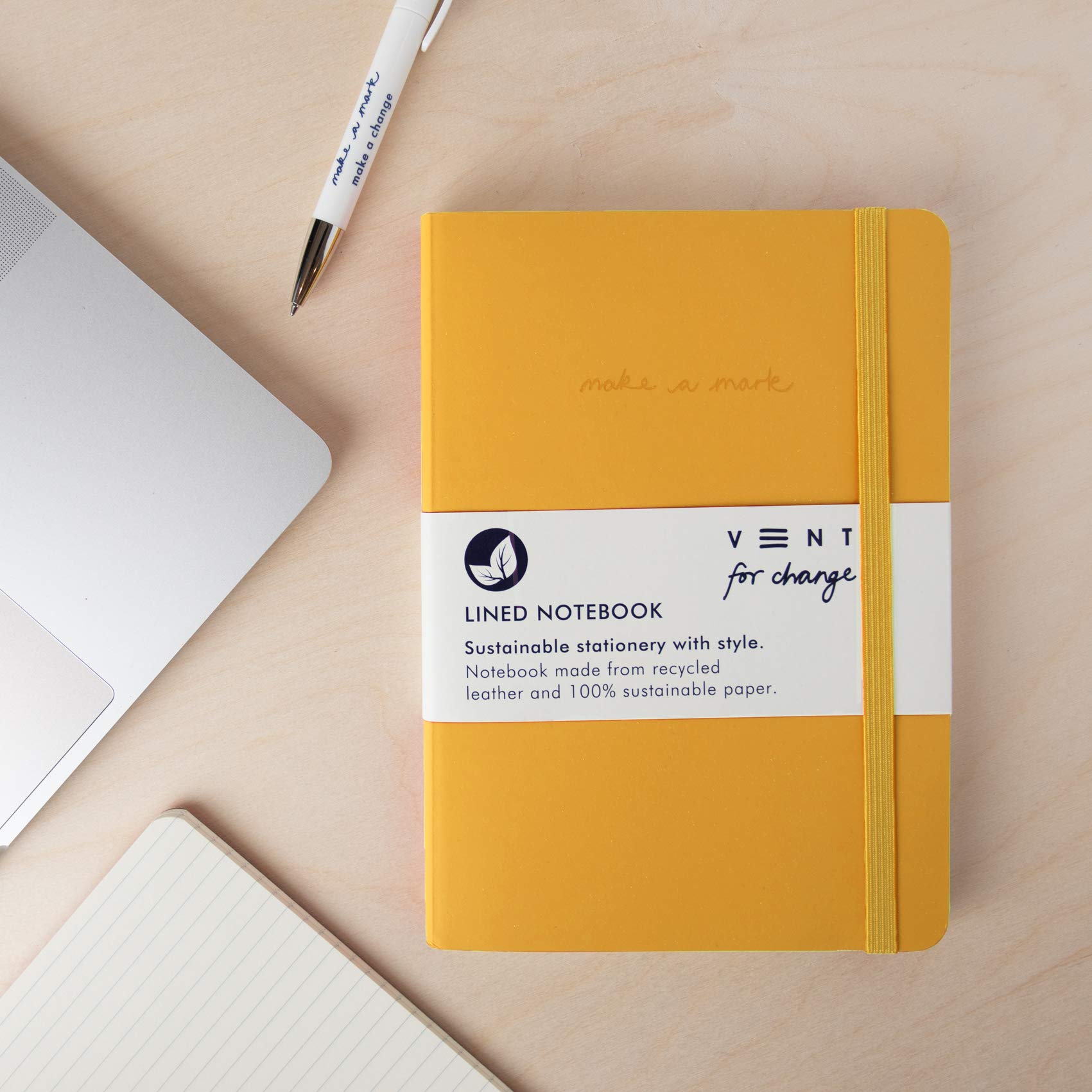Make a Mark Range Classic Design Eco Friendly Recycled Leather A5 Notebook with Lined Paper | Lined Notebook/Notepad | Lined Journal, Great As A Gift –