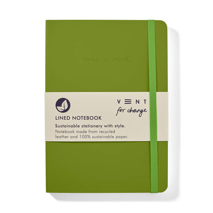 Birsppy VENT for Change - Make a Mark Range Classic Design Eco Friendly Recycled Leather A5 Notebook with Lined Paper | Lined Notebook/Notepad | Lined Journal, Great As A Gift