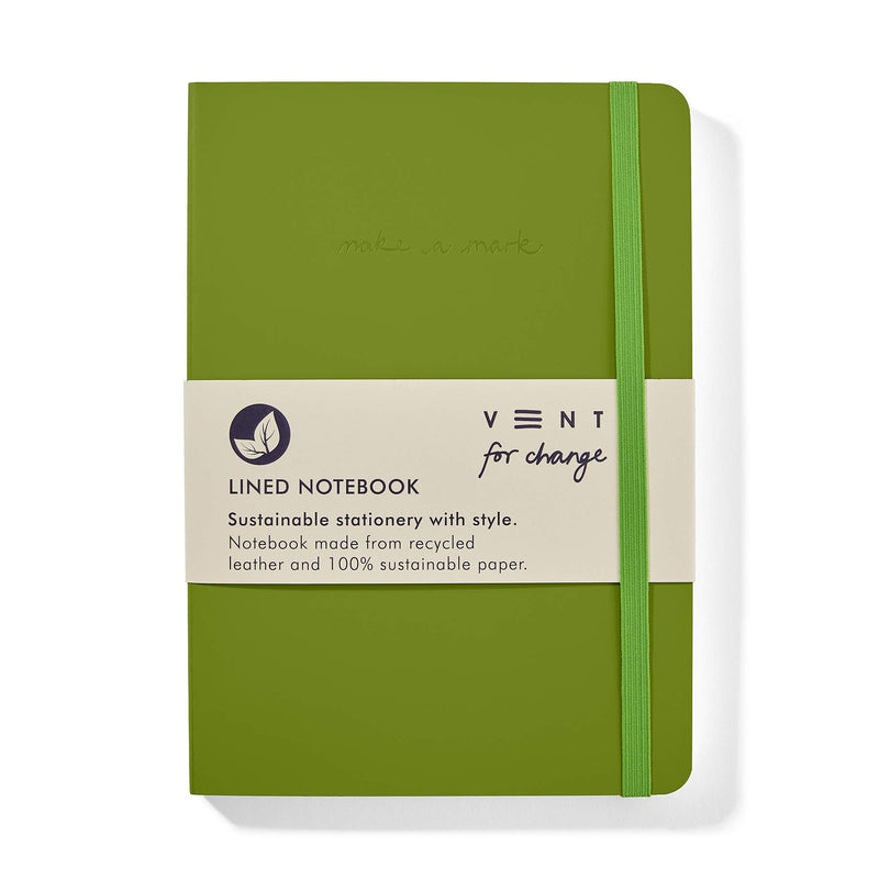 Birsppy VENT for Change - Make a Mark Range Classic Design Eco Friendly Recycled Leather A5 Notebook with Lined Paper | Lined Notebook/Notepad | Lined Journal, Great As A Gift