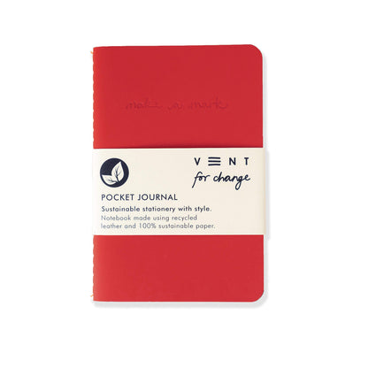 Recycled Leather Pocket Notebook - Mini Pocket Notebook (100 x 150mm) - Recycled Leather from The Make a Mark Range - Pocket