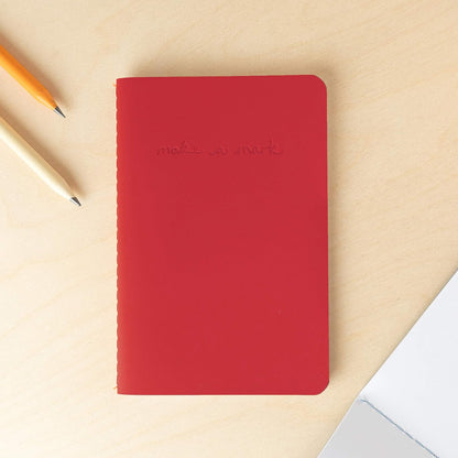 Recycled Leather Pocket Notebook - Mini Pocket Notebook (100 x 150mm) - Recycled Leather from The Make a Mark Range - Pocket