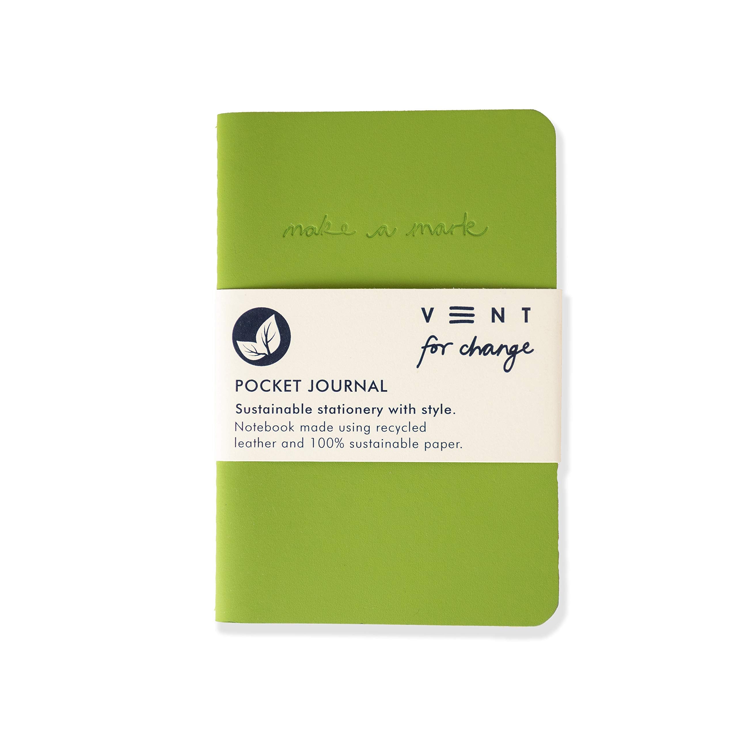 Recycled Leather Pocket Notebook - Mini Pocket Notebook (100 x 150mm) - Recycled Leather from The Make a Mark Range - Pocket
