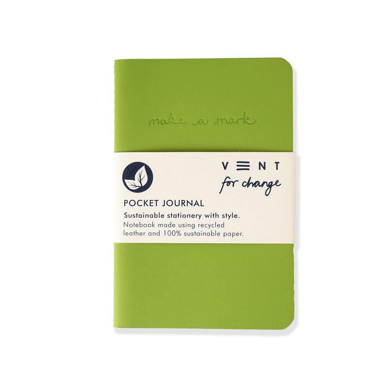 Recycled Leather Pocket Notebook - Mini Pocket Notebook (100 x 150mm) - Recycled Leather from The Make a Mark Range - Pocket
