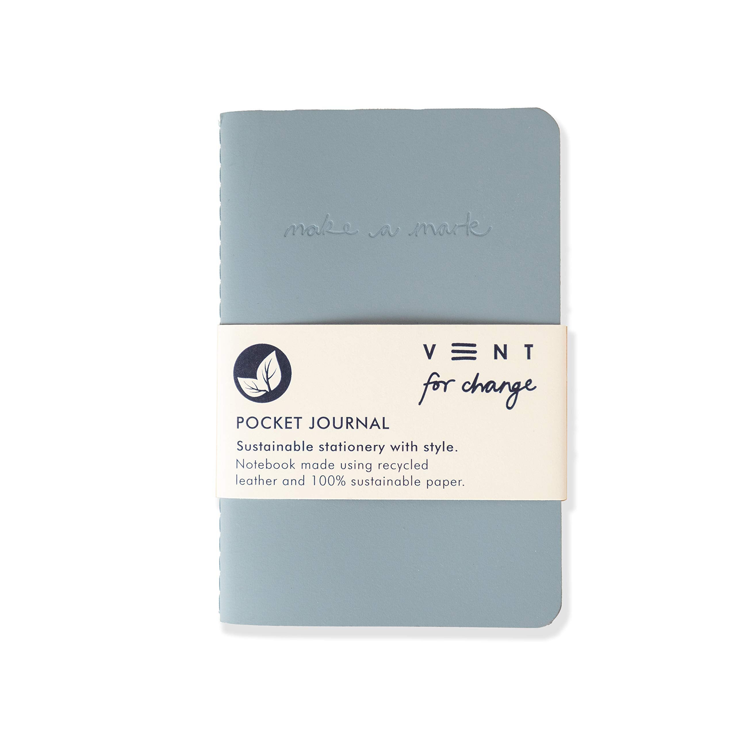 Recycled Leather Pocket Notebook - Mini Pocket Notebook (100 x 150mm) - Recycled Leather from The Make a Mark Range - Pocket