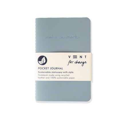 Recycled Leather Pocket Notebook - Mini Pocket Notebook (100 x 150mm) - Recycled Leather from The Make a Mark Range - Pocket