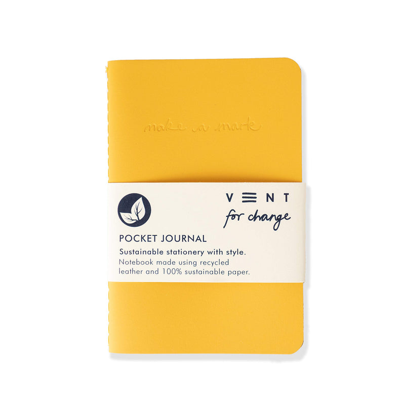 Recycled Leather Pocket Notebook - Mini Pocket Notebook (100 x 150mm) - Recycled Leather from The Make a Mark Range - Pocket
