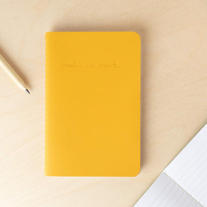 Recycled Leather Pocket Notebook - Mini Pocket Notebook (100 x 150mm) - Recycled Leather from The Make a Mark Range - Pocket