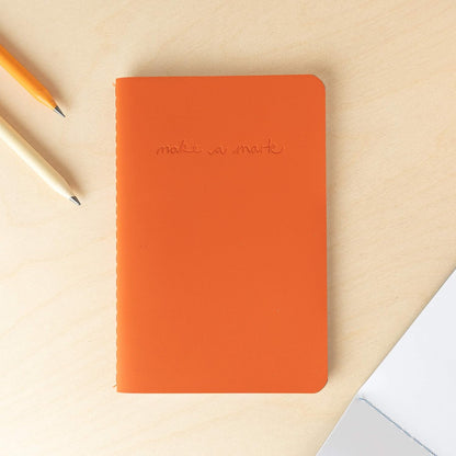 Recycled Leather Pocket Notebook - Mini Pocket Notebook (100 x 150mm) - Recycled Leather from The Make a Mark Range - Pocket