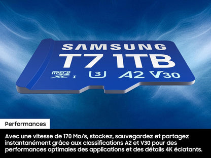 Samsung T7 microSD Memory Card, 128 GB, MB-MB128T/WW