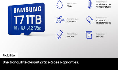 Samsung T7 microSD Memory Card, 256 GB, MB-MB256T/WW