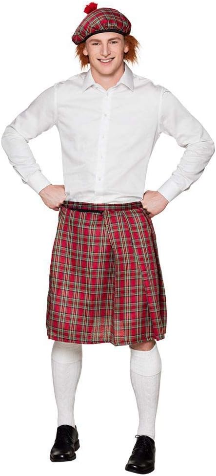 Boland - Schottenrock Mr Tartan, knielanger Kilt, Einheitsgröße, Wickelrock, Karneval, Verkleidung, Themenparty, Mottoparty