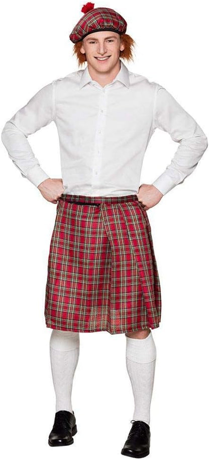 Boland - Schottenrock Mr Tartan, knielanger Kilt, Einheitsgröße, Wickelrock, Karneval, Verkleidung, Themenparty, Mottoparty