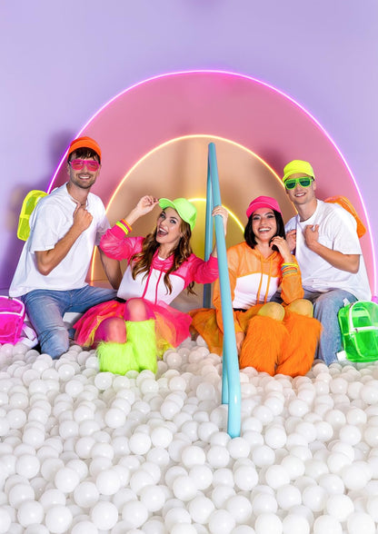 Boland - UV Neon Beinstulpen für Kostüme, 1 Paar, leuchten im Schwarzlicht, Beinwärmer aus Kunstfell, Kostüm-Accessoires für Festival, Karneval und Mottoparty