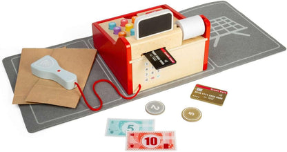 Bigjigs Toys Winkel tot | Houten kassa voor kinderen | Pretend Play Tills met scanner, geld en kaart | Accessoires voor rollenspelsupermarkt | Educatief speelgoed voor kinderen van 3 jaar oud