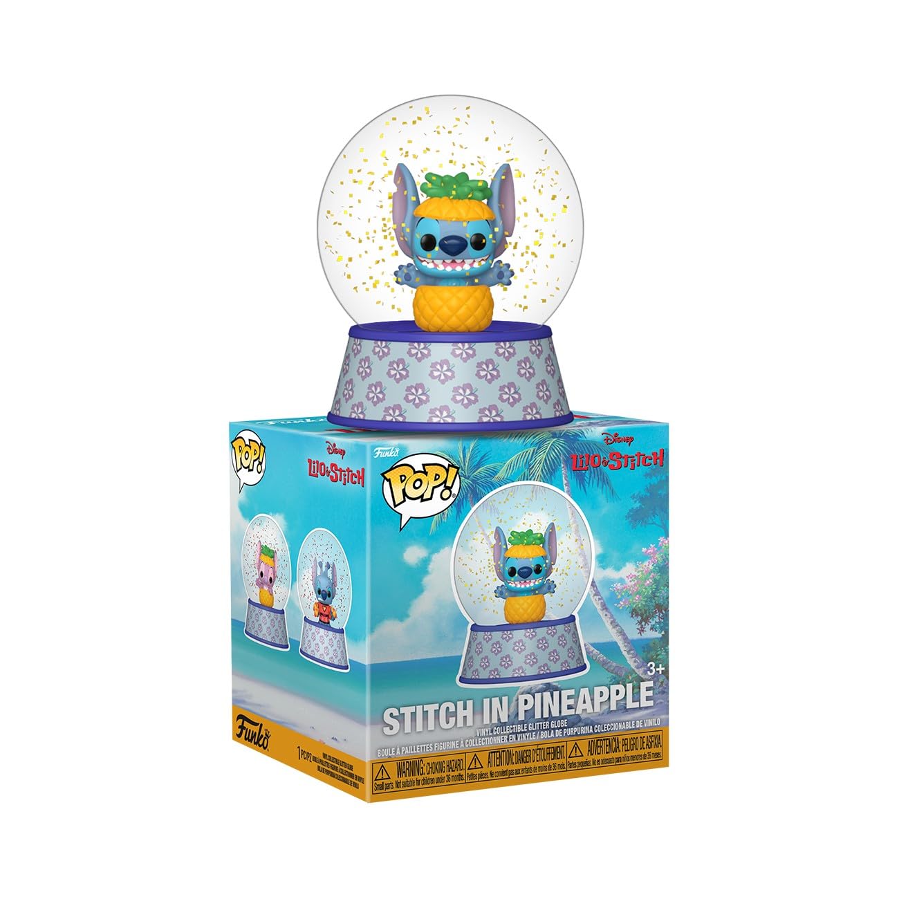 Funko Pop! Mini Glitter Globe: Stitch - Stitch in Pineapple - Collectable Vinyl Figure - Gift Idea - Official Merchandise - Toys for Kids & Adults - Disney Fans - Figure for Collectors and Display