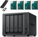 Synology DS925+ NAS Server Bundle 4 Bay (8GB RAM, 32TB HDD) - 4 x 8TB Synology NAS HDDs, High Performance Desktop Network Storage Device - Includes External 512GB SSD for Backup