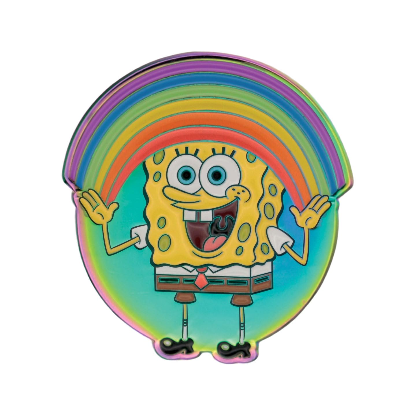 SpongeBob SquarePants - Spilla smaltata arcobaleno | Edizione limitata da collezione | Prodotto con licenza ufficiale | Numerata singolarmente | 41 x 45 mm