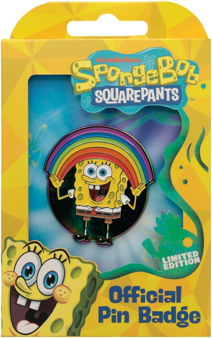 SpongeBob SquarePants - Spilla smaltata arcobaleno | Edizione limitata da collezione | Prodotto con licenza ufficiale | Numerata singolarmente | 41 x 45 mm