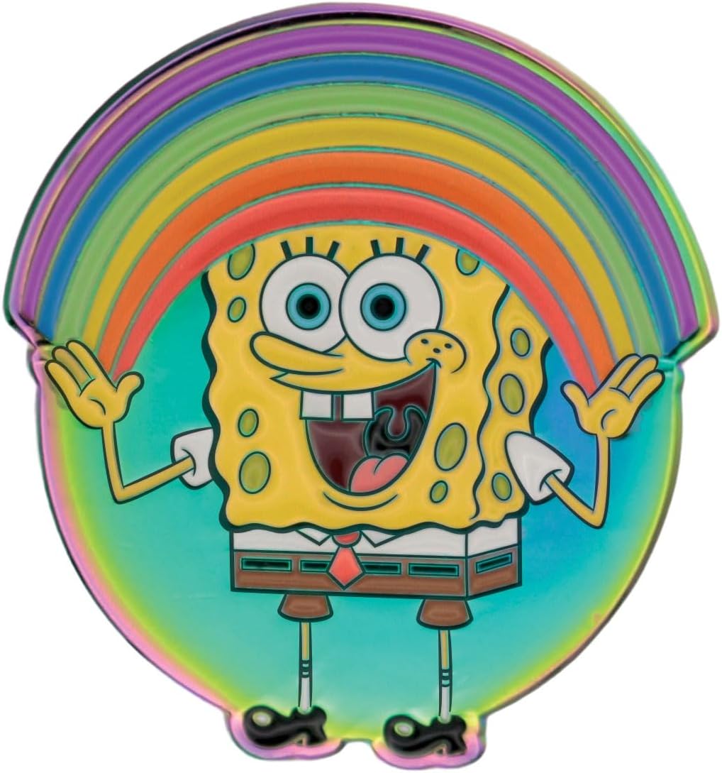 SpongeBob SquarePants - Spilla smaltata arcobaleno | Edizione limitata da collezione | Prodotto con licenza ufficiale | Numerata singolarmente | 41 x 45 mm