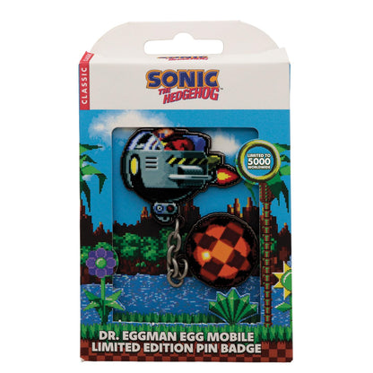 Sonic the Hedgehog Dr. Eggman Egg Mobile Chained Pin Badge - Edizione Limitata 5000 - Oggetti da collezione numerati individualmente