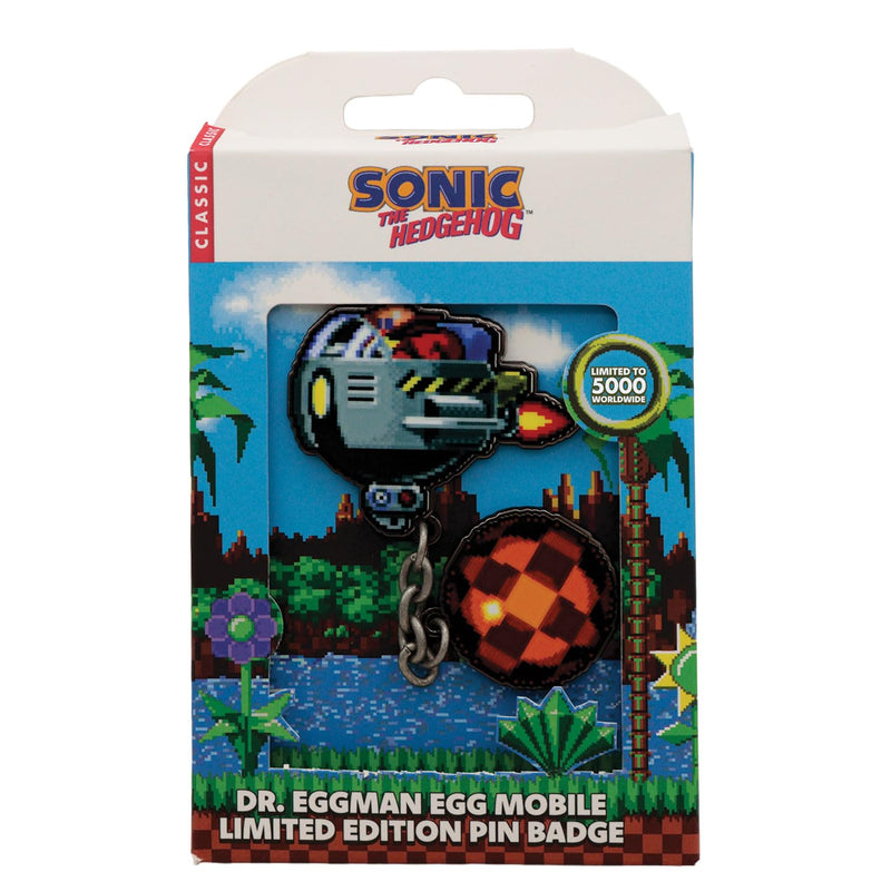 Sonic the Hedgehog Dr. Eggman Egg Mobile Chained Pin Badge - Edizione Limitata 5000 - Oggetti da collezione numerati individualmente