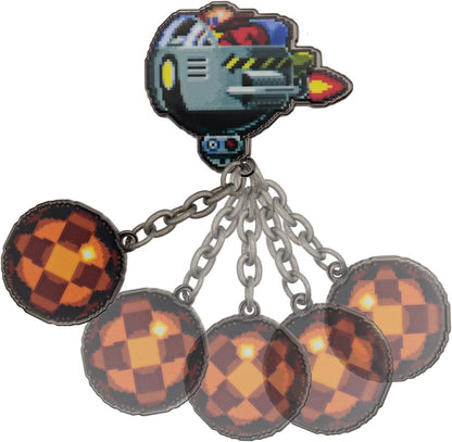 Sonic the Hedgehog Dr. Eggman Egg Mobile Chained Pin Badge - Edizione Limitata 5000 - Oggetti da collezione numerati individualmente