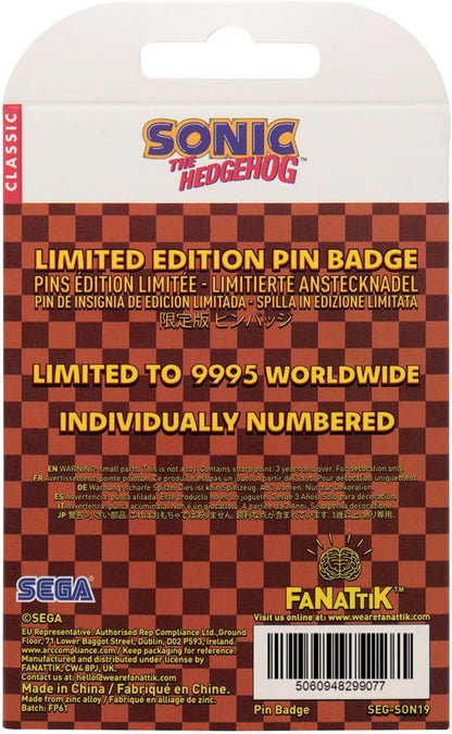 Sonic the Igel Limited Edition Abzeichen mit Pin – individuell nummeriert (9 995 weltweit