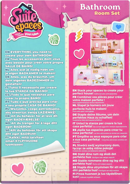 Goliath Suite Spaces - Bathroom Set | Your Room, Your Rules! Contains 20 Bathroom Themed Accessories | Modular Dolls House Rooms with Customizable Furniture & Decor | For Ages 6+