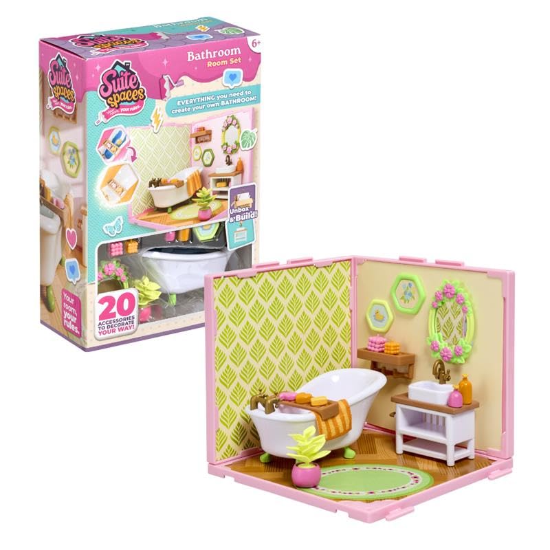 Goliath Suite Spaces - Bathroom Set | Your Room, Your Rules! Contains 20 Bathroom Themed Accessories | Modular Dolls House Rooms with Customizable Furniture & Decor | For Ages 6+
